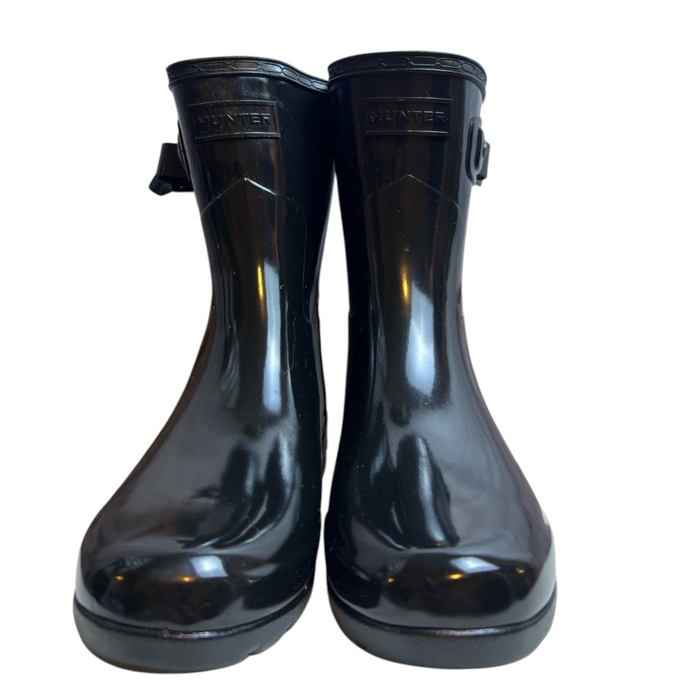 NWoB Hunter Refined Short Rain Rubber Boots Gloss Black Size UK 5 US 7 EU 39